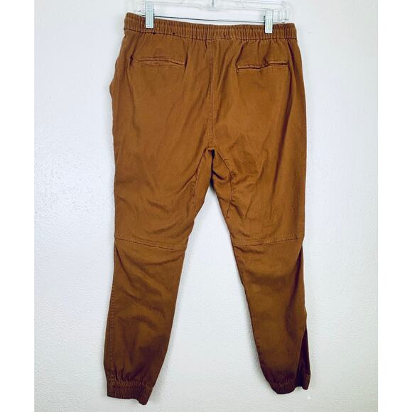 Brooklyn Cloth Moto Jogger Pants Mens Sz Large Brown Rust Drawstring Side Pocket - Picture 2 of 4
